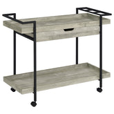 Orleans Furniture - Coaster - Ventura 1-drawer Engineered Wood Bar Cart Grey Driftwood - 181005